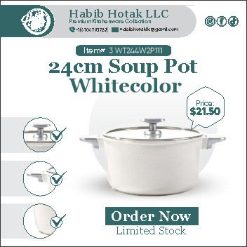 24cm Soup Pot Whitecolor