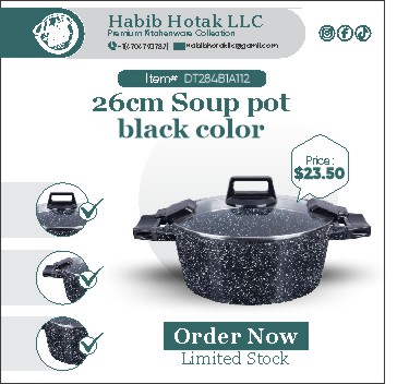 26cm Soup Pot Black Color