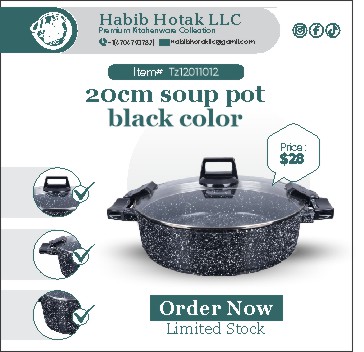 20cm Soup Pot Black Color